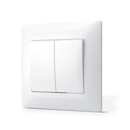 Выключатель двухклавишный белый TITANUM STANDARD