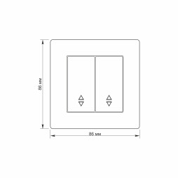 Выключатель двухклавишный проходной белый TITANUM STANDARD