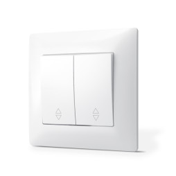 Выключатель двухклавишный проходной белый TITANUM STANDARD