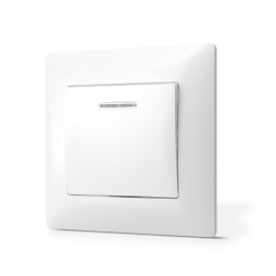 Вимикач одноклавішний з підствіткою білий TITANUM STANDARD