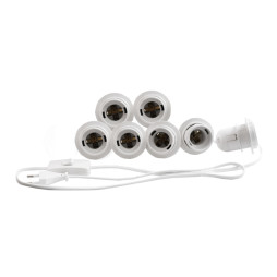 Підсвітка гримувального дзеркала світлодіодна врізна 220V 7шт E27 ручний вимикач, білий колір LEDUA