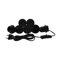 Підсвітка гримувального дзеркала світлодіодна врізна 220V 7шт E27 ручний вимикач, чорний колір LEDUA