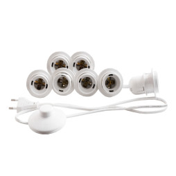 Підсвітка гримувального дзеркала світлодіодна врізна 220V 7шт E27 ножний вимикач, білий колір LEDUA