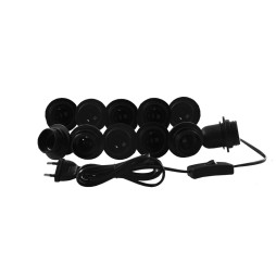 Підсвітка гримувального дзеркала світлодіодна врізна 220V 11шт E27 ручний вимикач, чорний колір LEDUA