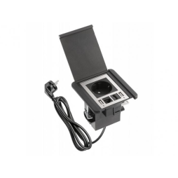 Подовжувач FLIP 1 розетка SCHUKO 2xUSB 1хLAN 1хHDMI провід 1,5м з вилкою 180-250V Чорний GTV