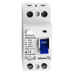 Диф.реле Lemanso 2п 63A 30mA RCCB LRC60 (УЗО)