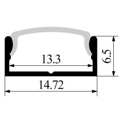 Профиль алюминиевый LEDUA АЛ-111 + рассеиватель для LED ленты накладной 2 м Белый