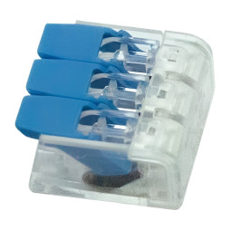 Клема (3-на) 450V 32A Lemanso / LMA2610 (сині прапорці) (25шт)