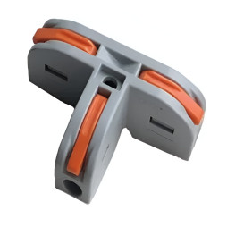 Клема (3-на) Т-подібна 250В 32А Lemanso / LMA2773 (LMA2743) оранж. прапорці (кратно 50шт)