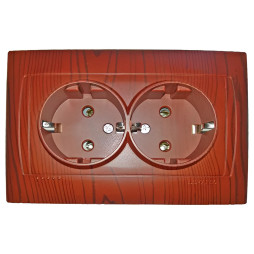 Розетка 2-я с заземлением LEMANSO Сакура вишня LMR1523