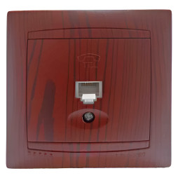 Розетка телефонна 1-на LEMANSO Сакура вишня      LMR1525