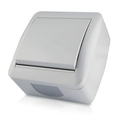 Вимикач  накладний 1-й  LEMANSO Магнолія білий  LMR2001