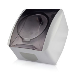 Розетка накладна 1-на з зазем.+прозора кришка LEMANSO Магнолія білая  LMR2005