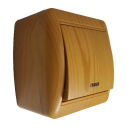 Выключатель накладной 1-й + LED подсветка LEMANSO Магнолия ольха LMR2109