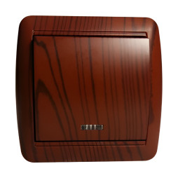 Выключатель накладной 1-й + LED подсветка LEMANSO Магнолия вишня LMR2209