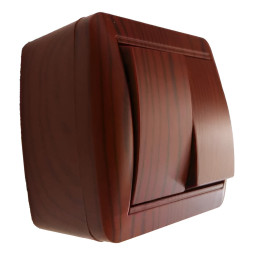 Вимикач накладний 2-й LEMANSO Магнолія вишня  LMR2202