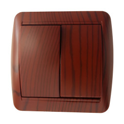 Вимикач накладний 2-й LEMANSO Магнолія вишня  LMR2202