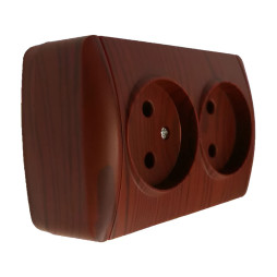 Розетка накладна 2-на LEMANSO Магнолія вишня            LMR2206