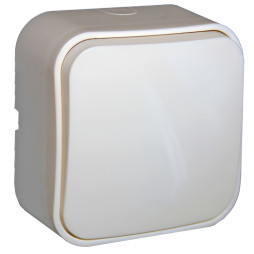 Вимикач накладний 1-й  LEMANSO Нота білий  LMR2301