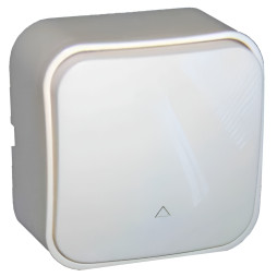 Выключатель накладной 1-й проходной LEMANSO Нота белая LMR2311