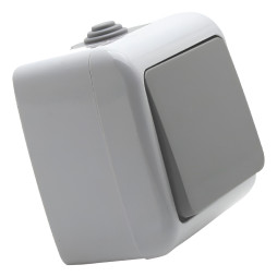 Выключатель накладной 1-й промежуточный LEMANSO Немо серый LMR2407