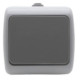 Выключатель накладной 1-й промежуточный LEMANSO Немо серый LMR2407