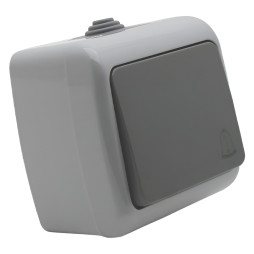 Кнопка дзвінка накладна LEMANSO Немо сіра LMR2406