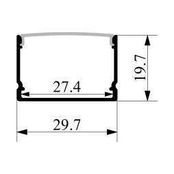 Алюмінієвий профіль для світлодіодної стрічки АЛ-48 2 метра чорний накладний LEDUA