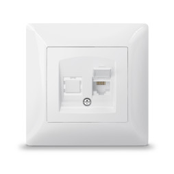 Розетка PC одинарная компьютерная белая TITANUM STANDARD