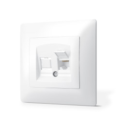 Розетка PC одинарная компьютерная белая TITANUM STANDARD