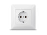 Розетка одинарная с заземлением белая TITANUM STANDARD