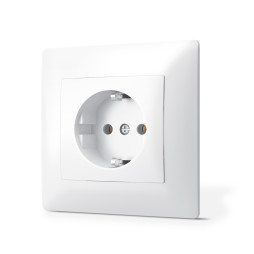 Розетка одинарная с заземлением белая TITANUM STANDARD