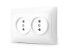 Розетка подвійна біла TITANUM STANDARD