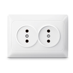 Розетка подвійна біла TITANUM STANDARD