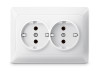 Розетка подвійна із заземленням біла TITANUM STANDARD
