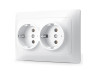 Розетка подвійна із заземленням біла TITANUM STANDARD