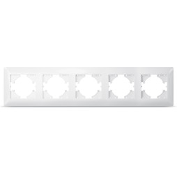 Белая рамка 5 мест горизонтальная TITANUM STANDARD