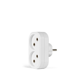 Мережевий розгалужувач без заземлення 2 гнізда білий TITANUM STANDARD