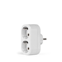 Мережевий розгалужувач із заземленням 2 гнізда білий TITANUM STANDARD