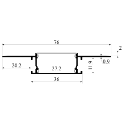 Алюмінієвий профіль для світлодіодної стрічки для гіпсокартона АЛ-21-5 3 метра анодований під штукатурку LEDUA