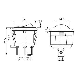 Переключатель круглый 3pin с красным индикатором (KCD1-101EN-5)