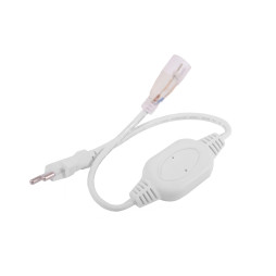 Випрямляч з вилкою неон 220V круглий+коннектор 2pin (1020883)