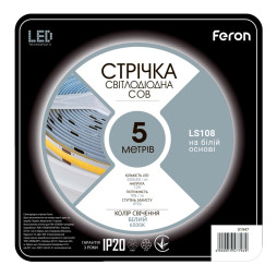 Світлодіодна стрічка Feron LS108 12В 9Вт 6500K (5 м в бабіні)