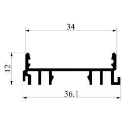 Алюмінієвий профіль для світлодіодної стрічки АЛ-126 ЛСС 2 метри анодований LEDUA
