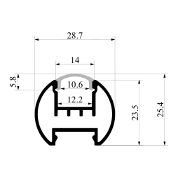Алюмінієвий профіль для світлодіодної стрічки АЛ-132 ЛСК коло 2 метра анодований підвісний LEDUA