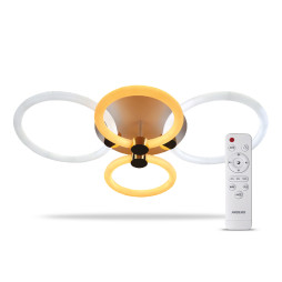 Світлодіодна накладна люстра Ardero AL6134-1ARD FELICITY GOLD 76Вт білий срібло