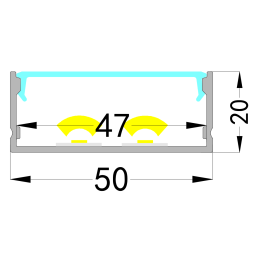 Профіль алюмінієвий LP-E007 -1м. (3м. ламель)