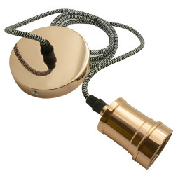 Підвіс металевий Lemanso 100*20мм + E27 рожеве золото 1.5м/LMA3217 для LED ламп