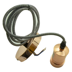 Підвіс металевий Lemanso 100*20мм + E27 рожеве золото 1.5м/LMA3217 для LED ламп