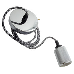 Підвіс металевий Lemanso 100*20мм + E27 срібло 1.5м/LMA3218 для LED ламп